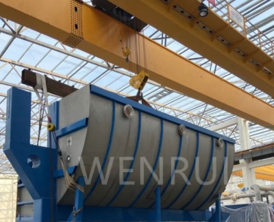 鋼絲繩電動葫蘆和手拉葫蘆共同完成圓盤過濾機翻轉吊裝任務